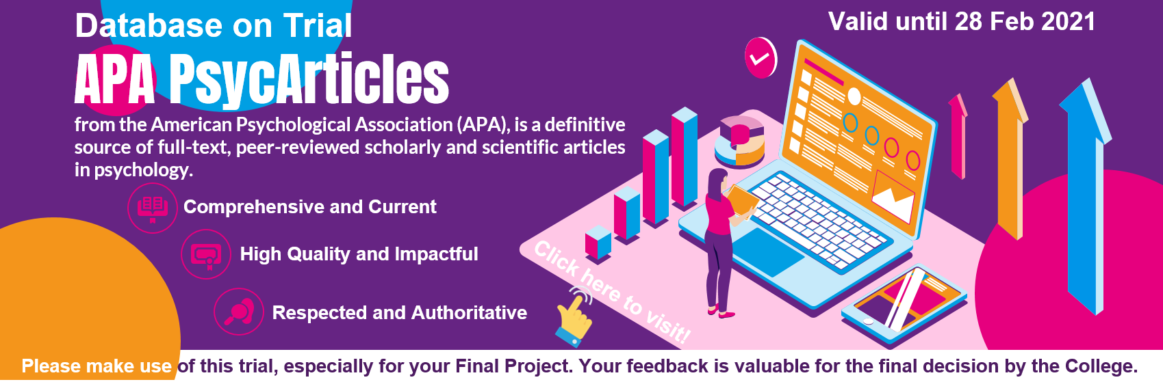 GCC Moodle: [Promotion] APA PsycArticles® Database On Trial